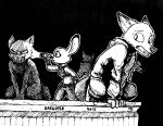  2022 absurd_res all_fours anthro black_and_white canid canine clothed clothing crouching disney duo flashlight fox fully_clothed fur hi_res holding_flashlight holding_object hoodie inktober judy_hopps lagomorph leporid looking_back mammal monochrome nick_wilde police_uniform rabbit red_fox sculpture statue teeth theblueberrycarrots topwear traditional_media_(artwork) uniform zootopia 