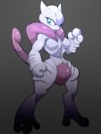  3:4 anthro blue_eyes breasts featureless_breasts female hi_res legendary_pokemon mega_evolution mega_mewtwo mega_mewtwo_x nintendo nude pepper_gomashio pokemon pokemon_(species) solo video_games 