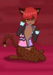  absurd_res ambiguous_gender anthro bottomless clothed clothing digital_media_(artwork) felid felin fur hair hi_res hoodie hoodie_only kawa kawaoneechan looking_at_viewer mammal red_background simple_background solo topwear topwear_only 