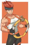  1boy character_request fingerless_gloves gloves highres kamomasaki leggings muscular muscular_male ring_fit_adventure ring_fit_trainee ring_fit_trainee_(male) shirt sleeveless sleeveless_shirt 