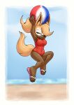  anthro ball beach beach_ball breasts canid canine canis clothing female flip_flops footwear gefauz hi_res idw_publishing inflatable mammal one-piece_swimsuit sandals seaside sega solo sonic_the_hedgehog_(comics) sonic_the_hedgehog_(idw) sonic_the_hedgehog_(series) swimwear whisper_the_wolf wolf 