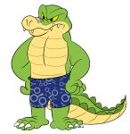  2021 3_toes alligator alligatorid alpha_channel angry anthro biped brok_(character) brok_the_investigator clothing crocodilian feet green_body humanoid_hands jollyville male reptile scalie simple_background solo toes transparent_background underwear video_games 