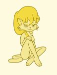  39coit anthro barefoot bedroom_eyes blonde_hair cleo_catillac feet felid female fur genitals hair hand_on_leg heathcliff_and_the_catillac_cats looking_at_viewer mammal monochrome narrowed_eyes nude pussy seductive simple_background solo yellow_and_white yellow_body yellow_fur 