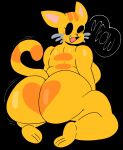  absurd_res anthro big_butt breasts butt butt_heart digital_media_(artwork) domestic_cat emojicat_(lewd_dorky) felid feline felis female fur hi_res lewd_dorky looking_at_viewer mammal motion_lines rear_view shaking_butt simple_background smile solo thick_thighs whiskers 