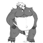  anthro belly big_belly bulge cum_in_panties generation_6_pokemon genitals leaf_in_mouth male nintendo nipples pangoro penis pokemon pokemon_(species) smutty-smeargle solo video_games 