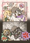 &lt;3 absurd_res angry anthro blep blush canid canine canis clothed clothing comic cu_sith_(tas) domestic_dog eyes_closed fangs fujifuji_w garmr group hi_res humanoid_hands jealous kemono lifewonders male mammal open_mouth scared scarf scary_face shocked snarling tail_motion tailwag tokyo_afterschool_summoners tongue tongue_out trio twink_protagonist_(tas) video_games 
