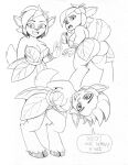  activision anthro bent_over breasts butt cervid cleavage clothed clothing cloven_hooves dialogue elora eyebrows faun_(spyro) female graphite_(artwork) greeting hair hands_behind_back hi_res holding_object hooves looking_at_viewer looking_back looking_back_at_viewer mammal omegasunburst open_mouth open_smile pencil_(artwork) short_hair sketch smile solo spyro_the_dragon traditional_media_(artwork) video_games 