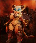  3d_(artwork) absurd_res anthro armor breasts chiropteran dead_or_alive_(series) demon digital_media_(artwork) female fire hi_res horn mammal rouge_the_bat sega skimpy_armor solo sonic_the_hedgehog_(series) spade_tail succubus tailsltx unfinished wings 