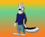  absurd_res andy_(zorrojerry) anthro blue_eyes canid canine canis fur hi_res male mammal simple_background solo white_body white_fur wolf zorrojerry 