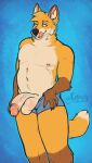 anthro balls barbell_piercing belly blonde_hair blue_clothing blue_eyes blue_underwear brown_body brown_fur brown_nose canid canine cheek_tuft clothed clothing facial_tuft fox front_view fur genital_piercing genitals glistening glistening_eyes hair half-erect licking licking_lips licking_own_lips looking_aside male mammal narrowed_eyes navel nipple_barbell nipple_piercing nipples penis penis_piercing piercing poking_out portrait pupbii self_lick short_hair signature simple_background slightly_chubby solo three-quarter_portrait tongue tongue_out topless tuft underwear vein veiny_penis yellow_body yellow_fur 