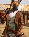  canid canine canis cigar domestic_dog german_shepherd gun handgun hedax herding_dog hi_res male mammal office old_west pastoral_dog ranged_weapon revolver sheriff solo weapon wild_west 