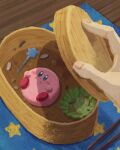  1other ambiguous_gender bento chopsticks highres kirby kirby_(series) miclot miniature solo_focus star_(symbol) star_print table tablecloth 