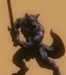  2022 anthro balls big_balls big_muscles big_penis brown_background bullstorm canid canine canis foreskin genitals holding_object holding_sword holding_weapon huge_penis humanoid_genitalia humanoid_penis male mammal melee_weapon muscular muscular_anthro muscular_arms muscular_legs muscular_male nude nude_male penis simple_background solo standing sword vein veiny_penis weapon wolf 