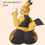  1:1 absurd_res anthro arched_back big_butt butt clothing cosplay_pikachu_(costume) hi_res i_will_dance_only_if_the_beat_is_funky leggings legwear looking_at_viewer looking_back male mask nintendo pikachu_libre pokemon sitting sketch solo tight_clothing video_games you_may_spank_it_once 