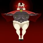  2022 anthro bell bell_collar big_breasts bovid breasts cape caprine clothing collar crown cult_of_the_lamb female fur genitals glowing glowing_eyes hi_res horn lamb_(cult_of_the_lamb) mammal marshall123x_(artist) nipples nude pubes pussy red_crown_(cult_of_the_lamb) red_eyes sheep solo white_body white_fur 