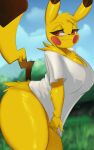  absurd_res anthro clothed clothing faejunkie female fur generation_1_pokemon hi_res nintendo pikachu pokemon pokemon_(species) smile solo video_games yellow_body yellow_fur 