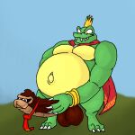  ape balls cock_transformation crocodilian donkey_kong_(character) donkey_kong_(series) duo genitals gorilla haplorhine king_k._rool mammal monkey nintendo penis primate repeated reptile scalie transformation video_games 