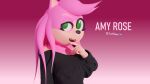  16:9 3d_(artwork) amy_rose anthro blender_(software) bluewavecon breasts clothed clothing digital_media_(artwork) english_text eulipotyphlan female green_eyes hair hedgehog hi_res mammal mature_female pink_body sega simple_background smile solo sonic_the_hedgehog_(series) text video_games widescreen 