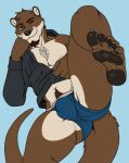 anthro chase_hunter clothing echo_(game) echo_(series) echo_project feet humanoid lutrine male male/male mammal mustelid pawpads possumpecker pubes underwear video_games visual_novel 