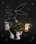  anthro bathroom big_butt blush bodily_fluids bottomless butt clothed clothing diarrhea fart fart_cloud fart_fetish feces female gassy lagomorph leporid mammal messy open_mouth playstation privy rabbit relieved scat sitting sitting_backwards sitting_on_ground smile solo sony_corporation sony_interactive_entertainment sweat toilet toilet_bowl toilet_paper toilet_seat toilet_use vib-ribbon vibri video_games 