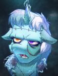  bolts electricity equid equine frankenstein&#039;s_monster friendship_is_magic hasbro heterochromia hi_res horn lyra_heartstrings_(mlp) mammal my_little_pony portrait purple_eyes solo stitch_(sewing) unicorn witchtaunter yellow_eyes 