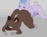  &lt;3 aggressive_retsuko anal anthro asinus balls big_butt big_ears blue_hair brown_body brown_fur butt colored digital_drawing_(artwork) digital_media_(artwork) donkey duo equid equine erection freckles fur genitals haida hair hi_res hyaenid lavender_body lavender_fur male male/male mammal nude open_mouth oral penetration penis rimming sanrio sex simple_background spots spotted_butt spotted_hyena tadano_(aggretsuko) thick_thighs tongue wide_hips zlut385 
