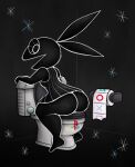  anthro bathroom big_butt bottomless butt clothed clothing female implied_scat lagomorph leporid looking_at_viewer looking_back mammal open_mouth playstation privy rabbit sitting sitting_backwards smile solo sony_corporation sony_interactive_entertainment toilet toilet_bowl toilet_paper toilet_seat toilet_use vib-ribbon vibri video_games 