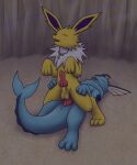  3_toes amulet anal anal_penetration animal_genitalia animal_penis anus balls beach big_penis blue_body canid canine canine_penis dawnlux digital_media_(artwork) duo eeveelution erection feet feral fin fur generation_1_pokemon genitals hi_res huge_penis jolteon knot male male/male male_on_bottom male_penetrated male_penetrating male_penetrating_male mammal multicolored_body multicolored_fur nintendo on_bottom on_top open_mouth penetration penile penile_penetration penis pokemon pokemon_(species) reverse_cowgirl_position sand seaside sex toes two_tone_body two_tone_fur vaporeon video_games white_body white_fur yellow_body yellow_fur 