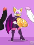  absurd_res anthro bedroom_eyes big_breasts bodily_fluids breasts chiropteran cum female genital_fluids genitals hand_on_hip hi_res huge_breasts male male/female mammal membrane_(anatomy) membranous_wings mklancer00 narrowed_eyes penis purple_background rouge_the_bat seductive sega simple_background sonic_the_hedgehog_(series) vein veiny_penis wings 