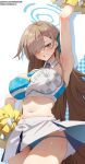  1girl asuna_(blue_archive) bangs blue_archive blue_eyes blush breasts hair_over_one_eye highres large_breasts light_brown_hair long_hair looking_at_viewer simao_(x_x36131422) solo very_long_hair 