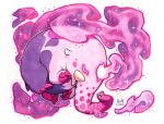  absurdres colored_eyelashes colored_smoke commentary highres musharna no_humans pink_claws pokemon pokemon_(creature) pokemon_focus railroadlion smoke tapir tusks white_background 