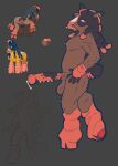  animal_genitalia animal_penis anthro brown_body brown_skin equid equine equine_genitalia equine_penis generation_7_pokemon genitals hi_res hooves horse male mammal mudsdale nintendo penis piercing pokemon pokemon_(species) puppywizardd simple_background 