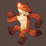 abstract_art anthro canid canine cubism dancing disney erection feet foreskin fox genitals hi_res low_poly male mammal muscular muscular_male nick_wilde paws pecs penis polygonal_body ravuer simple_background small_penis soles solo zootopia