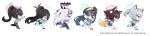  6+girls :d absurdly_long_hair animal_ear_fluff animal_ears aris_(blue_archive) black_hair black_halo black_horns black_wings blue_archive blue_eyes blue_halo brown_hair character_request chibi colored_inner_animal_ears commentary_request demon_girl demon_horns demon_wings eyewear_on_head feathered_wings flying_sweatdrops fox_ears fox_girl fox_tail green_halo grey_hair hair_between_eyes hair_ornament halo hasumi_(blue_archive) highres hina_(blue_archive) horns izuna_(blue_archive) long_hair long_hair_between_eyes looking_at_viewer low_wings multiple_girls multiple_horns nannung one_side_up open_mouth pants pink_halo pink_scarf pom_pom_(clothes) pom_pom_hair_ornament purple_eyes purple_halo purple_wings rectangular_halo red_halo ringed_eyes running scarf shiroko_(blue_archive) shirt short_hair simple_background smile tail track_pants very_long_hair waving_arms white_background white_hair wide_image wings wolf_ears wolf_girl yellow_eyes yellow_visor_cap 