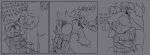 2021 :3 anthro begging_for_mercy bodily_fluids bovid bovine bravobunny caprine cattle chair clothing crying domestic_cat duo felid feline felis forced furniture gloves goat gore greyscale handwear hi_res lobotomy male mammal monochrome restraints sitting snot straitjacket surgical_operation tears