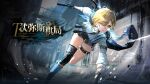  1girl asymmetrical_legwear black_gloves black_necktie black_shorts blonde_hair blue_socks bolt_action braid chinese_commentary chinese_text collared_shirt commentary_request girls'_frontline girls'_frontline_2:_exilium glasses gloves green_eyes gun handgun highres jacket long_sleeves mismatched_legwear necktie official_art shirt shorts socks solo thigh_strap weapon welrod welrod_(girls'_frontline_2) welrod_mkii_(girls'_frontline) white_shirt 
