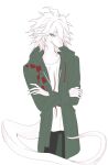 5_fingers alternate_species animal_humanoid anthro black_bottomwear black_clothing black_pants bottomwear clothed clothing danganronpa danganronpa_2 eyelashes eyelashes_through_hair fingers green_clothing green_jacket green_topwear grey_eyes hair half-length_portrait hi_res hoodie humanoid jacket june777th living_tail looking_at_viewer male markings nagito_komaeda pants pink_body pink_scales portrait reptile reptile_humanoid scale_markings scales scalie scalie_humanoid shirt simple_background smile snake snake_humanoid snake_tail solo spike_chunsoft tail topwear translucent translucent_hair unusual_anatomy unusual_tail ventral_scales white_background white_body white_clothing white_hair white_scales white_shirt white_topwear