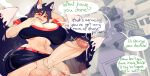 absurd_res animal_humanoid balls big_balls big_breasts big_penis blue_tail bodily_fluids breasts canid canid_humanoid canine canine_humanoid clothing dialogue ear_tuft female fox_ears fox_humanoid fox_tail genital_fluids genitals hand_behind_head herm hi_res huge_breasts huge_penis humanoid hyper hyper_genitalia hyper_penis intersex larger_female looking_down macro mammal mammal_humanoid open_mouth penis precum red_eyes size_difference solo steamy_breath tail text throbbing throbbing_penis town tuft tvmob