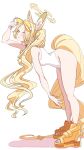  1girl absurdres animal_ear_fluff animal_ears blonde_hair blue_archive boots breasts clothing_cutout covered_navel cross_halo diamond_cutout fox_ears fox_girl fox_tail full_body halo highleg highleg_one-piece_swimsuit highres leaning_forward long_hair official_alternate_costume official_alternate_hairstyle one-piece_swimsuit open-toe_boots orange-tinted_eyewear orange_boots orange_eyes rai_yu36 seia_(blue_archive) seia_(swimsuit)_(blue_archive) side_ponytail simple_background small_breasts solo sunglasses swimsuit tail tinted_eyewear visor_cap white_background white_one-piece_swimsuit yellow_halo yellow_visor 