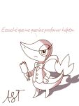  2025 angry artist_name biped broken_bottle clothed clothing container eyelashes female feral fulgito_ast generation_5_pokemon hi_res holding_container holding_melee_weapon holding_object holding_weapon long_tail melee_weapon nintendo pokemon pokemon_(species) profanity snivy solo spanish_text standing tail text translated vinivy_(fulgito) weapon 