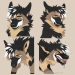  bodily_fluids drooling expression_sheet feral growling hi_res karidas_(rexroyale) krysiilys nervous saliva shocked stickerset 