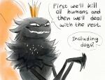2026 2_antennae arthropod butterfly crown dialogue digital_media_(artwork) disney english_text eyespots grey_body grin hands_together head_tuft headgear hi_res hoppers_(disney) insect insect_wings lepidopteran male markings monotone_body nude_anthro nude_male orange_wings pixar ruff smile solo speech_bubble teeth text thekaygi titus_(hoppers) toothy_grin tuft wings
