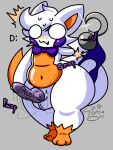 3_toes animal_humanoid balls blush blush_lines blush_stickers bodily_fluids bow_tie canid canid_humanoid canine canine_humanoid cheek_spots clothing english_text fangs feet five_nights_at_freddy's five_nights_at_freddy's_world fox fur genitals grey_background hook hook_hand humanoid knot knotted_penis lolbit_(fnaf) lolbit_(frickbear's) male mammal mammal_humanoid motion_lines multicolored_body navel nude nude_anthro nude_male orange_body penis scottgames shocked signature simple_background solo sound_effects surprised sweat tail teeth text thick_thighs toes toni_oni torn_clothing two_tone_body vein veiny_penis wardrobe_malfunction white_body white_fur