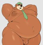 accessory anthro bear belly big_belly big_moobs big_nipples butt clothing flaccid foreskin front_view genitals hands_behind_head hanna-barbera hat headgear headwear hi_res looking_at_viewer looking_down looking_down_at_viewer love_handles low-angle_view male mammal milkblend moobs mostly mostly_nude navel necktie necktie_only nipples nude overweight overweight_male penis small_penis smile solo standing thick_thighs yogi_bear yogi_bear_(character)