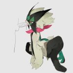 2026 ambiguous_gender anthro balls bodily_fluids cum cum_in_mouth cum_inside duo fellatio flower_(anatomy) fur generation_9_pokemon genital_fluids genitals green_body green_fur hi_res human interspecies male mammal mask meowscarada nintendo oral penile penis pink_eyes pink_nose pokemon pokemon_(species) pokephilia ramssa sex tongue tongue_out