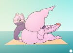 aliasing anthro artist_logo artist_name balls bedroom_eyes big_butt big_penis bubble_butt butt clothing covered_mouth curvy_figure digital_media_(artwork) erection eulipotyphlan eyelashes eyewear femboy fur genitals hand_on_own_penis hand_on_penis happy_tree_friends heart_nose heart_symbol hi_res logo lying male mammal markings mole_(animal) mole_(marking) narrowed_eyes on_side penis pink_body pink_fur rear_view seductive signature solo sunglasses sweater text thatdawgmurray the_mole_(htf) thick_thighs topwear turtleneck wide_hips