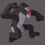 abstract_art anthro balls blue_balls cubism flaccid genitals glans haplorhine hi_res low_poly male mammal mandrill monkey old_world_monkey penis pink_glans pink_penis polygonal_body primate ravuer short_penis simple_background small_penis solo
