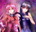  bishoujo_senshi_sailor_moon black_hair black_lady chibi_usa crescent crystal_earrings double_bun dress earrings jewelry long_hair mistress_9 multiple_girls older pink_hair purple_eyes red_eyes star tomoe_hotaru torao_(torakmn) trait_connection twintails very_long_hair 