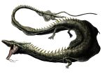  absurdres antennae claws colored_sclera colored_skin commentary_request dragon dragon_horns extra_teeth fins giant giant_monster godzilla_(series) gokeproject green_skin highres horns kaiju long_body long_tail manda_(godzilla) maxillary_rictus no_humans open_mouth orange_sclera partial_commentary redesign scales sea_serpent sharp_teeth simple_background solo spines teeth toho_(movie_company) tokusatsu tongue webbed_feet webbed_hands white_background yellow_eyes 