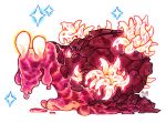  absurdres alternate_color glowing glowing_eyes highres lava magcargo no_humans pokemon pokemon_(creature) pokemon_focus railroadlion shiny_pokemon snail_shell 